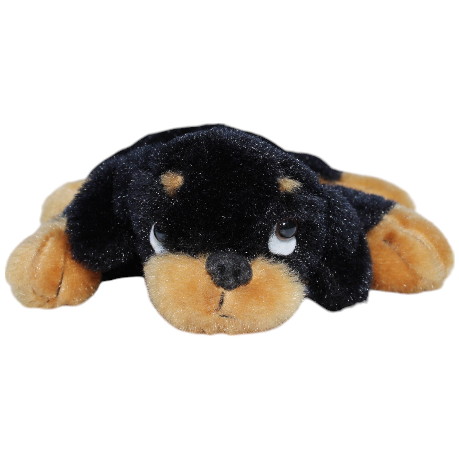 12310944 MB Kontakt Süßer Rottweiler, liegend Kuscheltier Kumpel Leo Gebraucht Hund Vintage