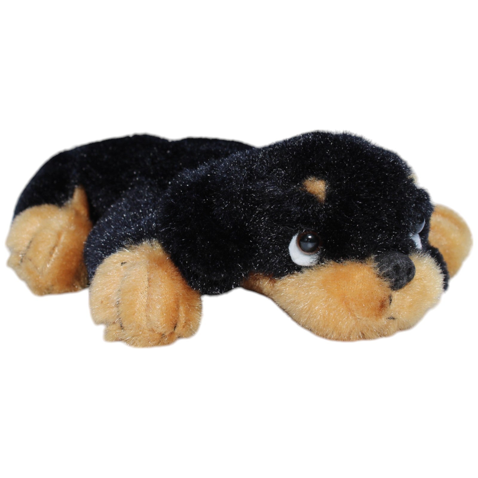 12310944 MB Kontakt Süßer Rottweiler, liegend Kuscheltier Kumpel Leo Gebraucht Hund Vintage