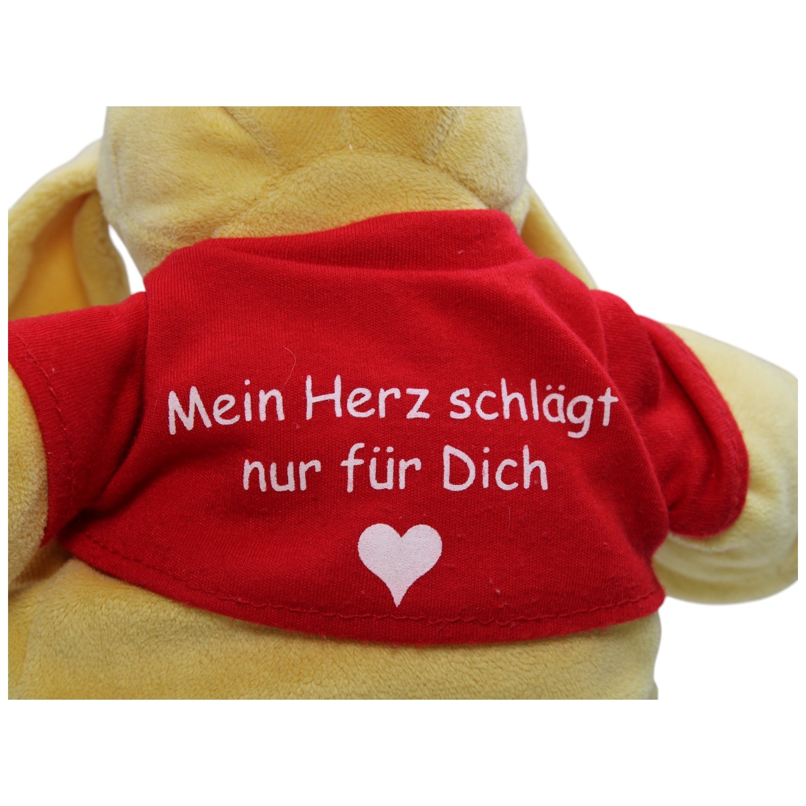 12310953 KiK Süßer gelber Hund mit Shirt "Mein Herz schlägt nur für Dich" Kuscheltier Kumpel Leo Gebraucht