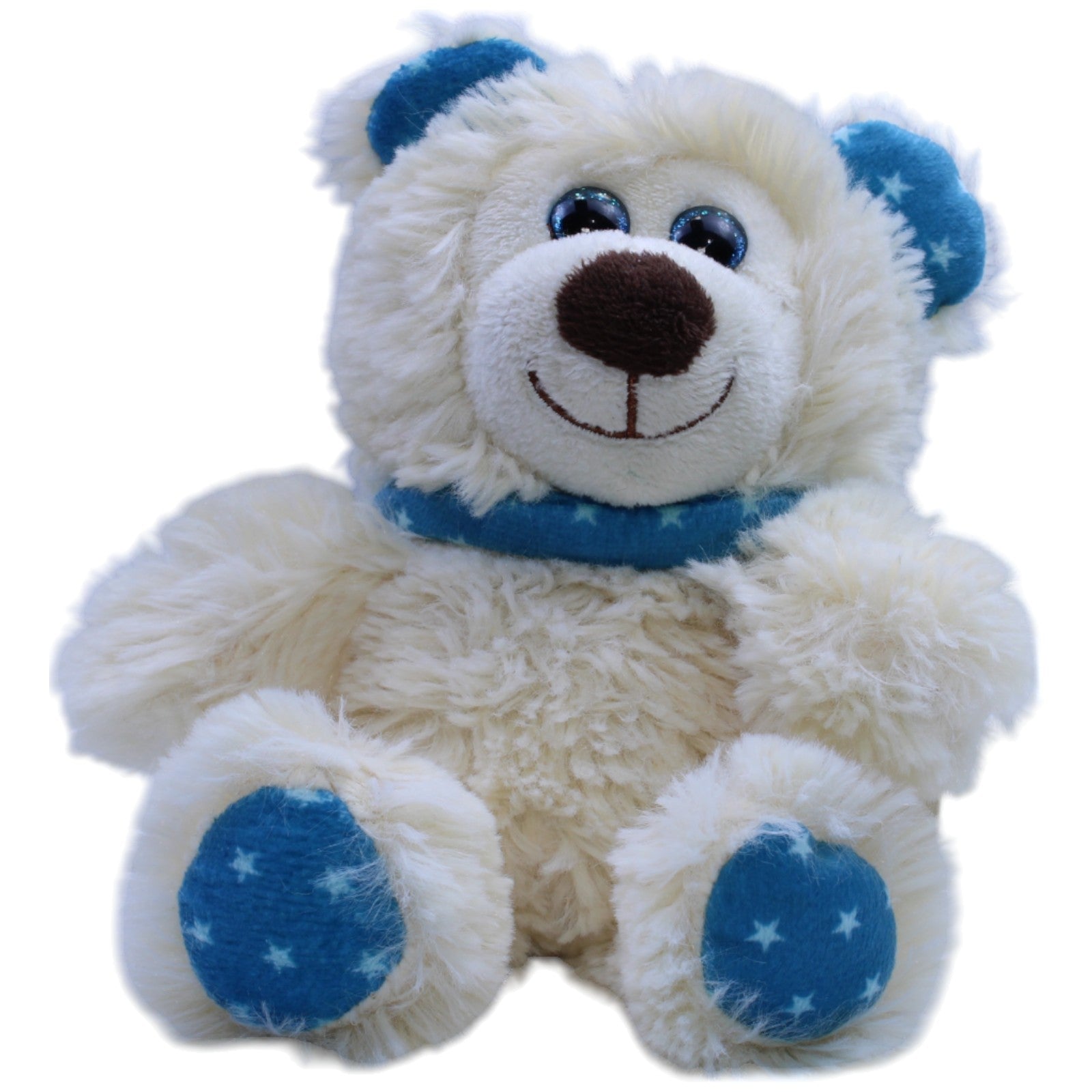 12311034 Windel Cremefarbener Teddybär mit blauem Halstuch und Ohren Kuscheltier Kumpel Leo Bär Gebraucht Teddy