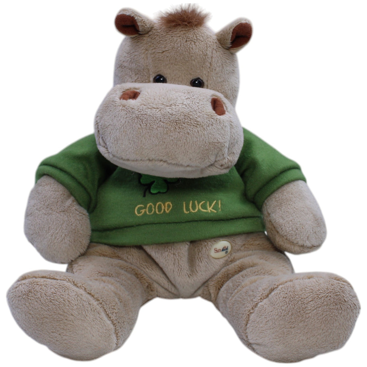 12311037 Sunkid Nilpferd mit "GOOD LUCK!" Shirt Kuscheltier Kumpel Leo Gebraucht Sunkid Vintage