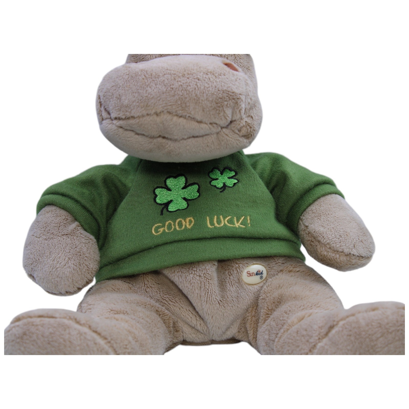 12311037 Sunkid Nilpferd mit "GOOD LUCK!" Shirt Kuscheltier Kumpel Leo Gebraucht Sunkid Vintage