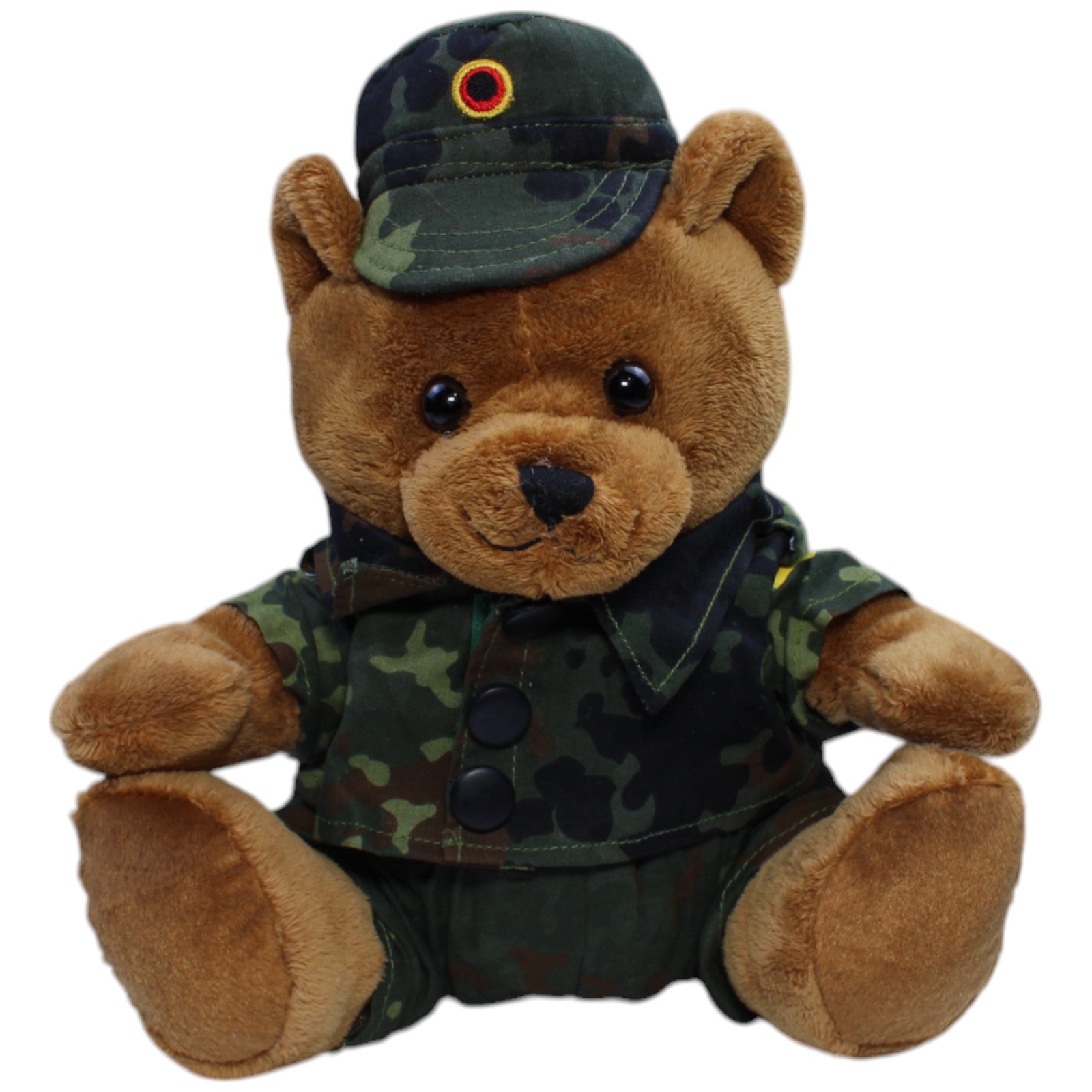 12311052 LHD Teddybär in Bundeswehr Uniform, sitzend Kuscheltier Kumpel Leo Bär Gebraucht Teddy