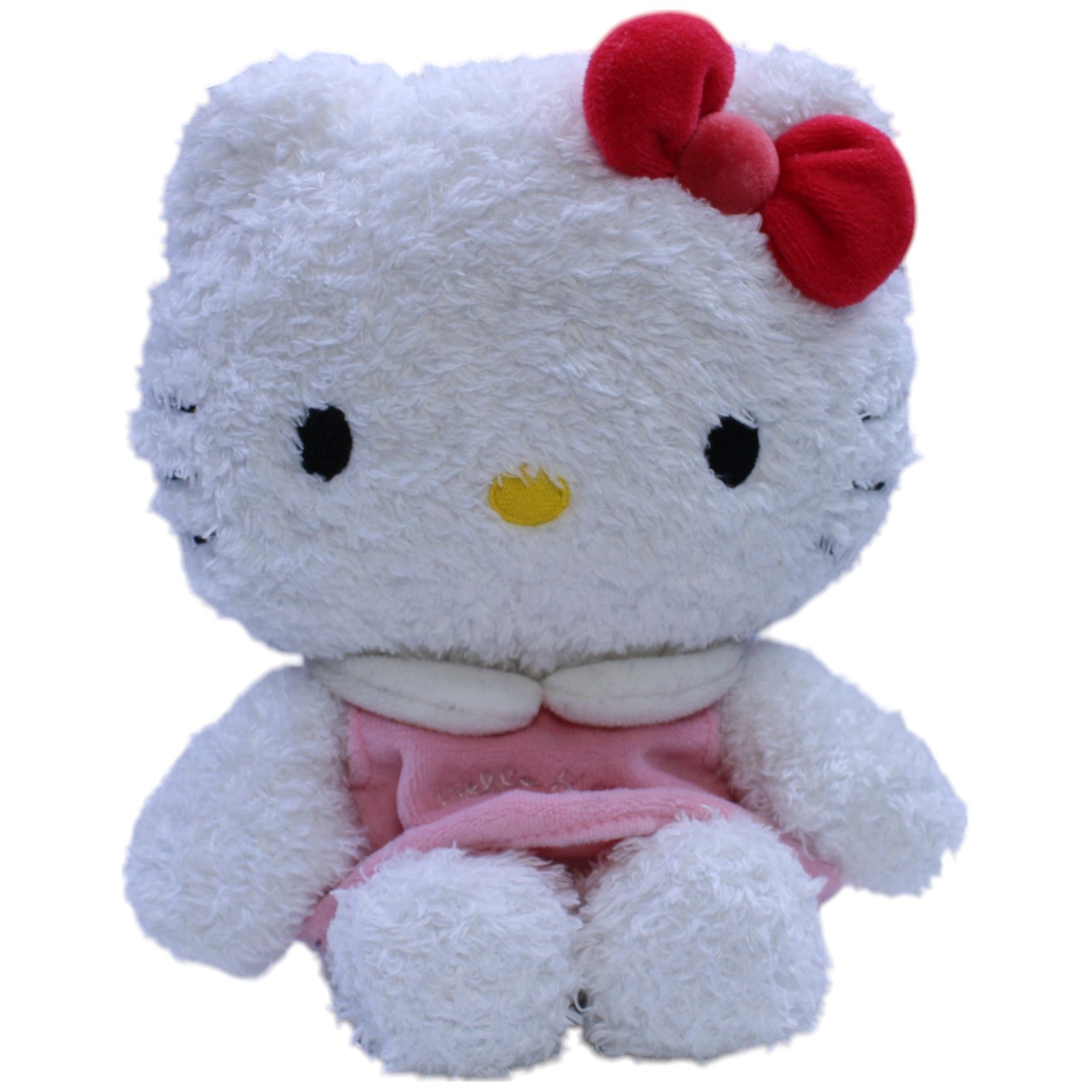 12311188 Sanrio Hello Kitty mit rosa Kleid und Reißverschluss Kuscheltier Kumpel Leo Gebraucht Katze