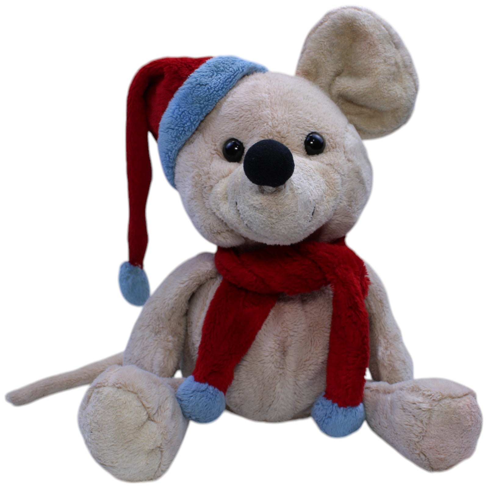 12311194 Bob der Bär Weihnachtliche Maus mit Mütze & Schal, beige Kuscheltier Kumpel Leo Gebraucht