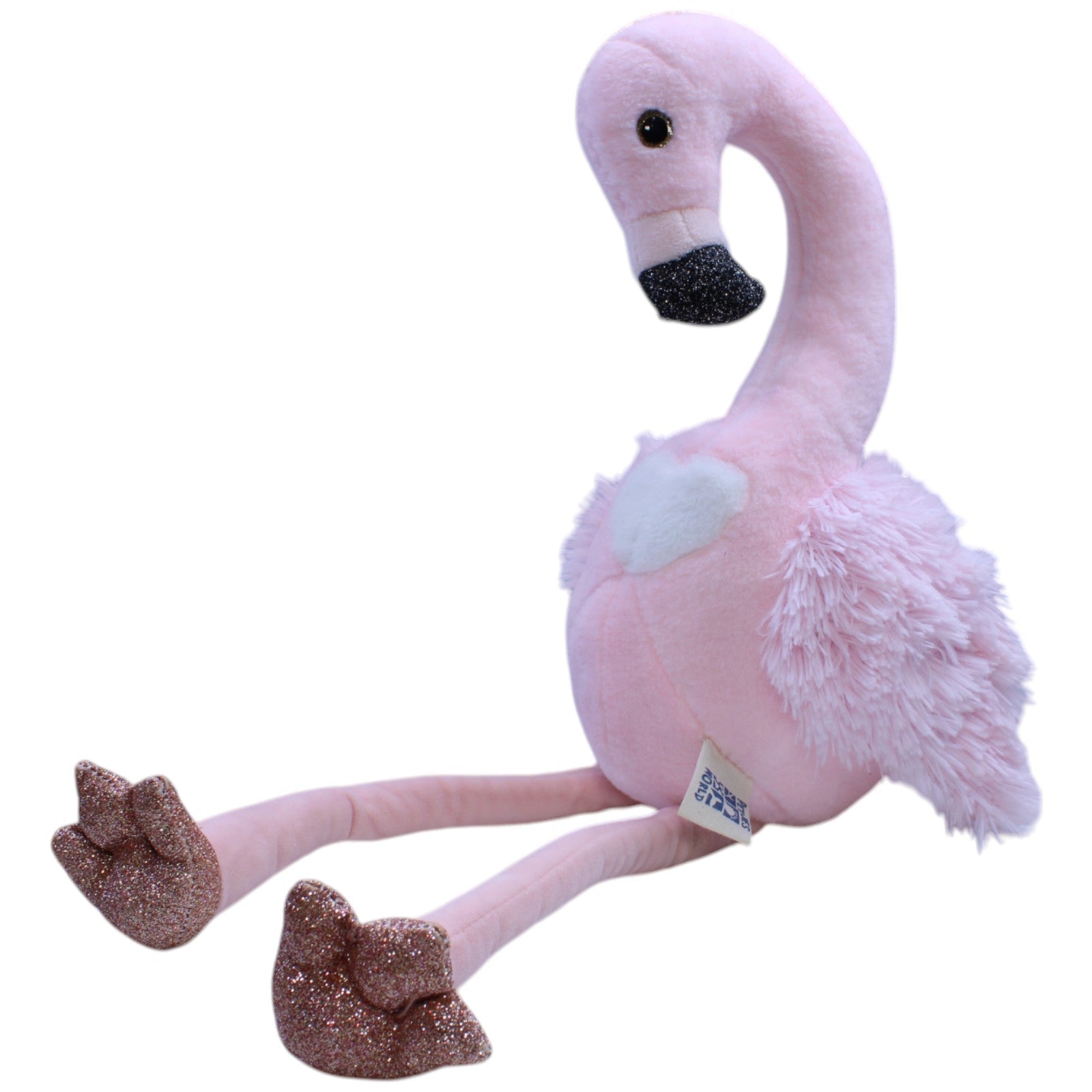 12311208 Petjes World XL Flamingo mit Glitzer Kuscheltier Kumpel Leo Gebraucht Vogel