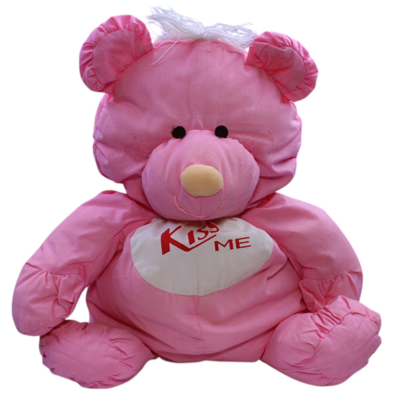 12311212 Unbekannt XL Rosa Teddybär mit "KISS ME" Aufdruck Kuscheltier Kumpel Leo Bär Gebraucht Teddy