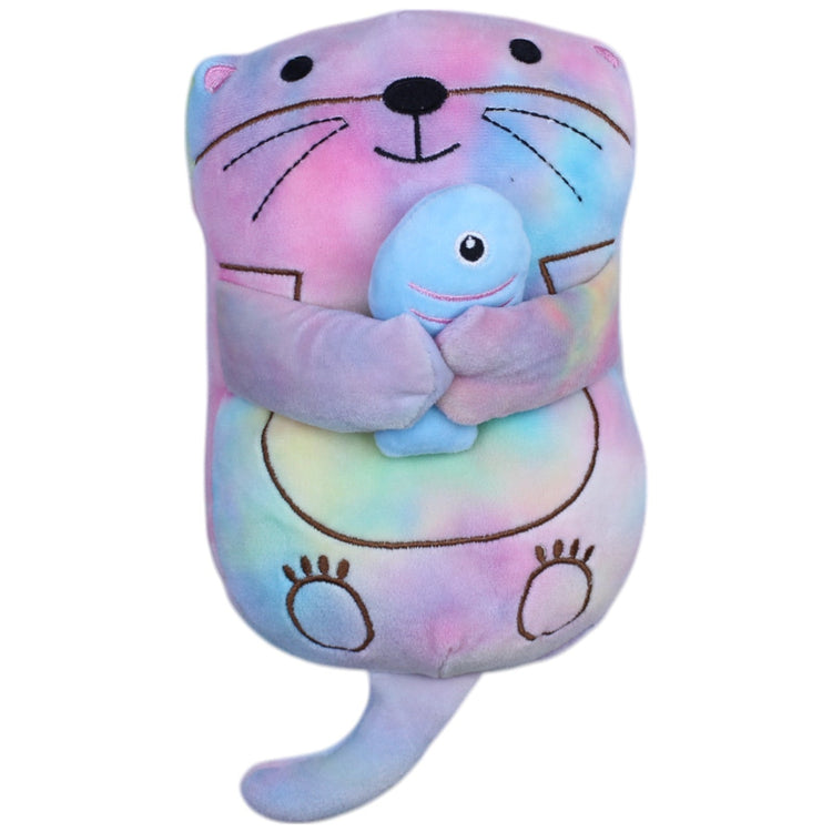 12311310 TEDI Kuschelfreund, Regenbogen Otter mit Fisch Kuscheltier Kumpel Leo Gebraucht