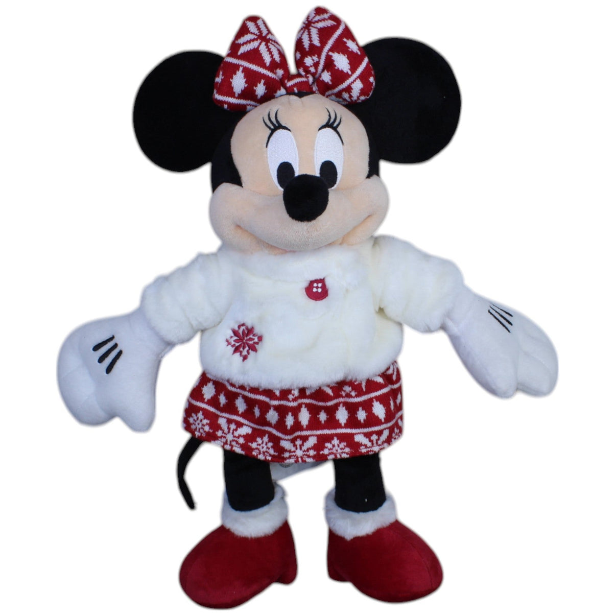 12311357 Disney Disney Store 2015, Weihnachtliche Minnie Maus mit Aufdruck "Floriane" Kuscheltier Kumpel Leo Gebraucht