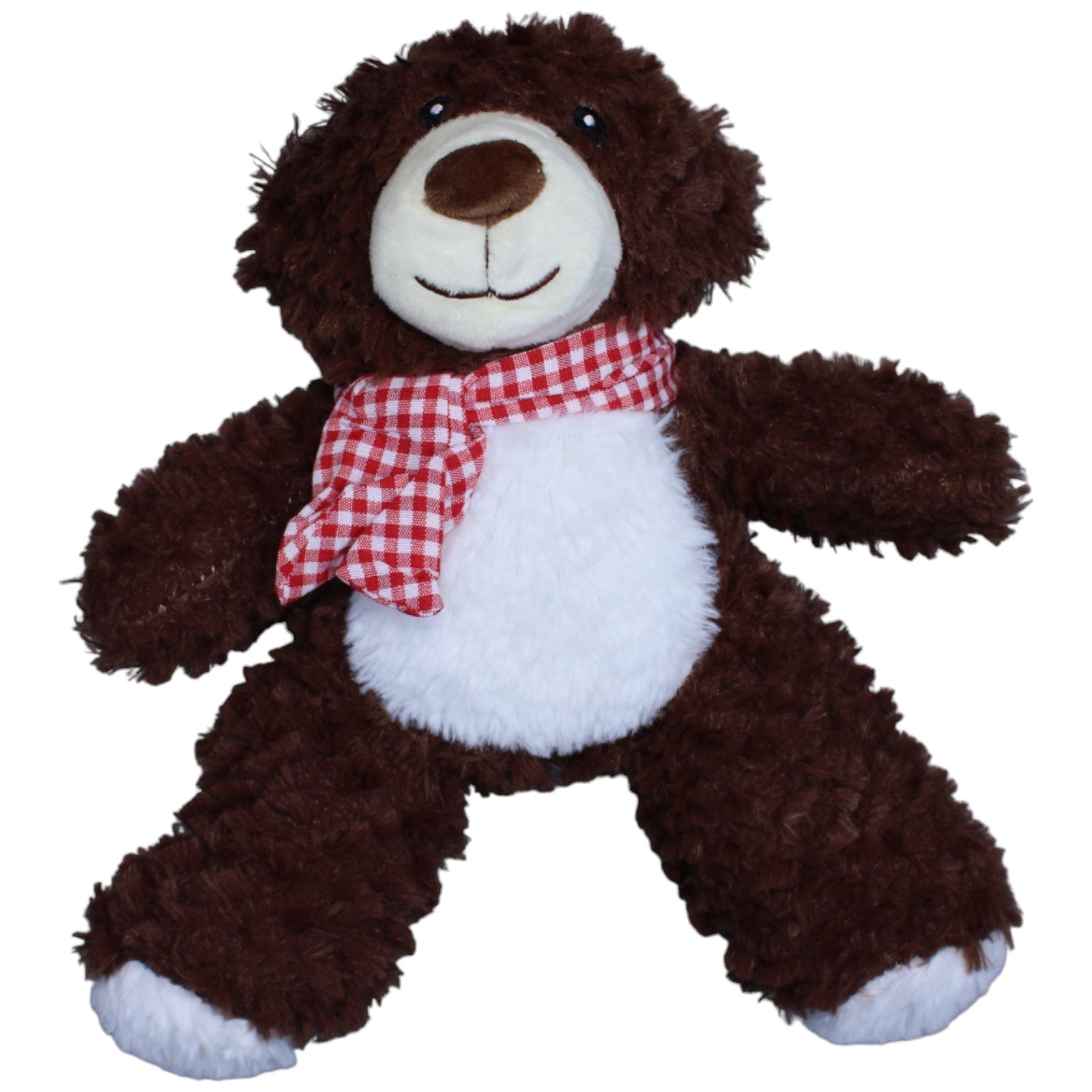 1233008 Esbe International Bär mit kariertem Schal, braun Kuscheltier Kumpel Leo Gebraucht Teddy Teddybär