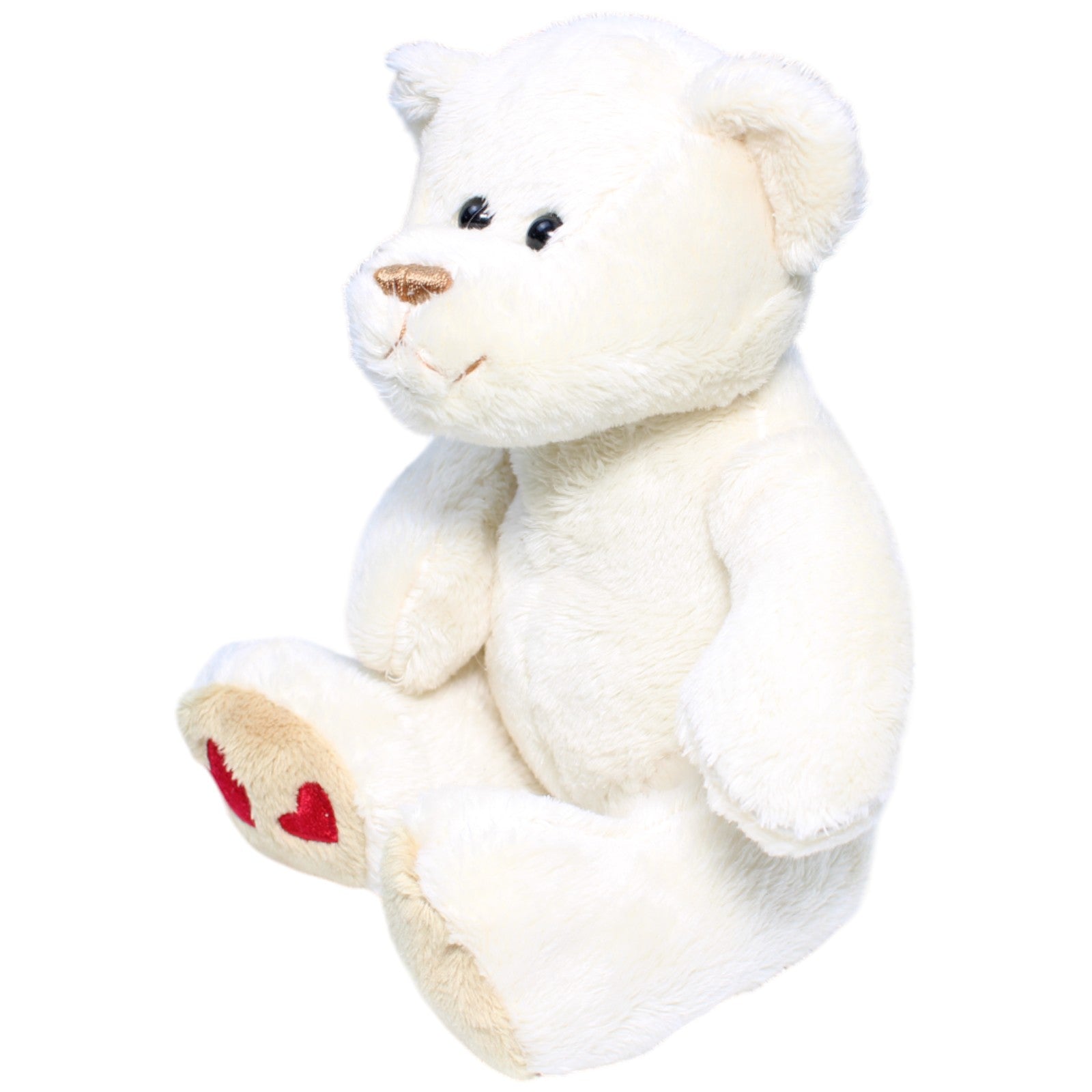 1233555 Windel Teddybär mit Herzen, weiß Kuscheltier Kumpel Leo Bär Gebraucht Teddy