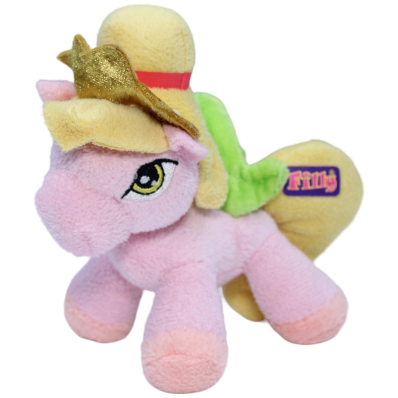 1233567 Simba Filly Pony mit grünen Flügeln rosa, mini Kuscheltier Kumpel Leo Gebraucht