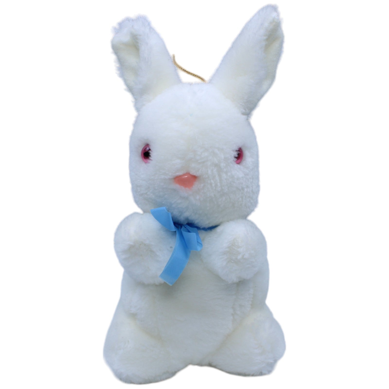 1233698 Meine Fundgrube Vintage Hase mit blauer Schleife, weiß Kuscheltier Kumpel Leo Gebraucht