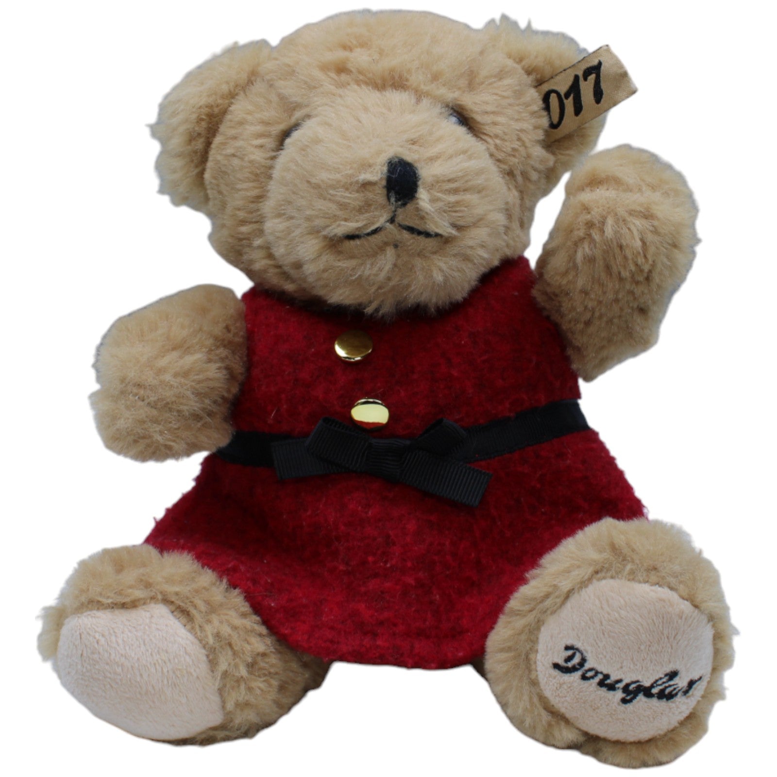 1233702 Douglas Douglas Teddybär 2017 in rotem Kleid Kuscheltier Kumpel Leo Bär Gebraucht