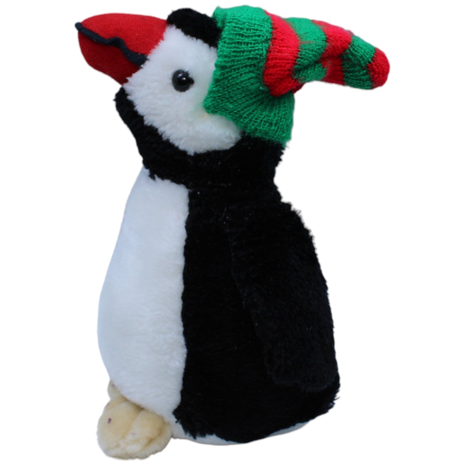 1233726 Riegelein Cadolzburg Weihnachtlicher Pinguin mit Strick-Mütze Kuscheltier Kumpel Leo Gebraucht