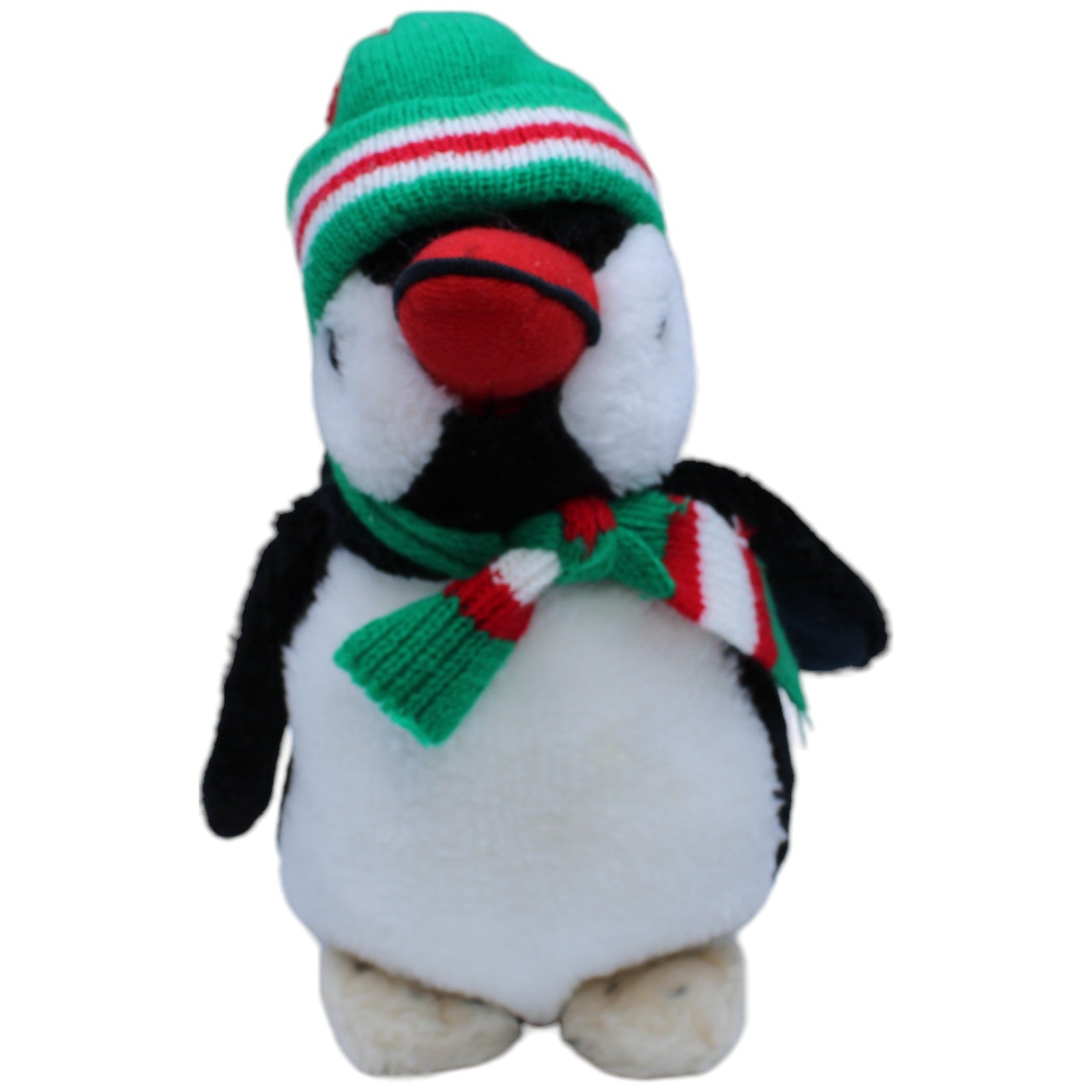 1233727 K + S Hamburg Pinguin mit Strick- Mütze & Schal Kuscheltier Kumpel Leo Gebraucht