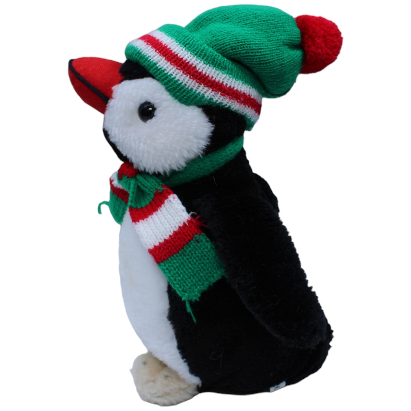 1233727 K + S Hamburg Pinguin mit Strick- Mütze & Schal Kuscheltier Kumpel Leo Gebraucht