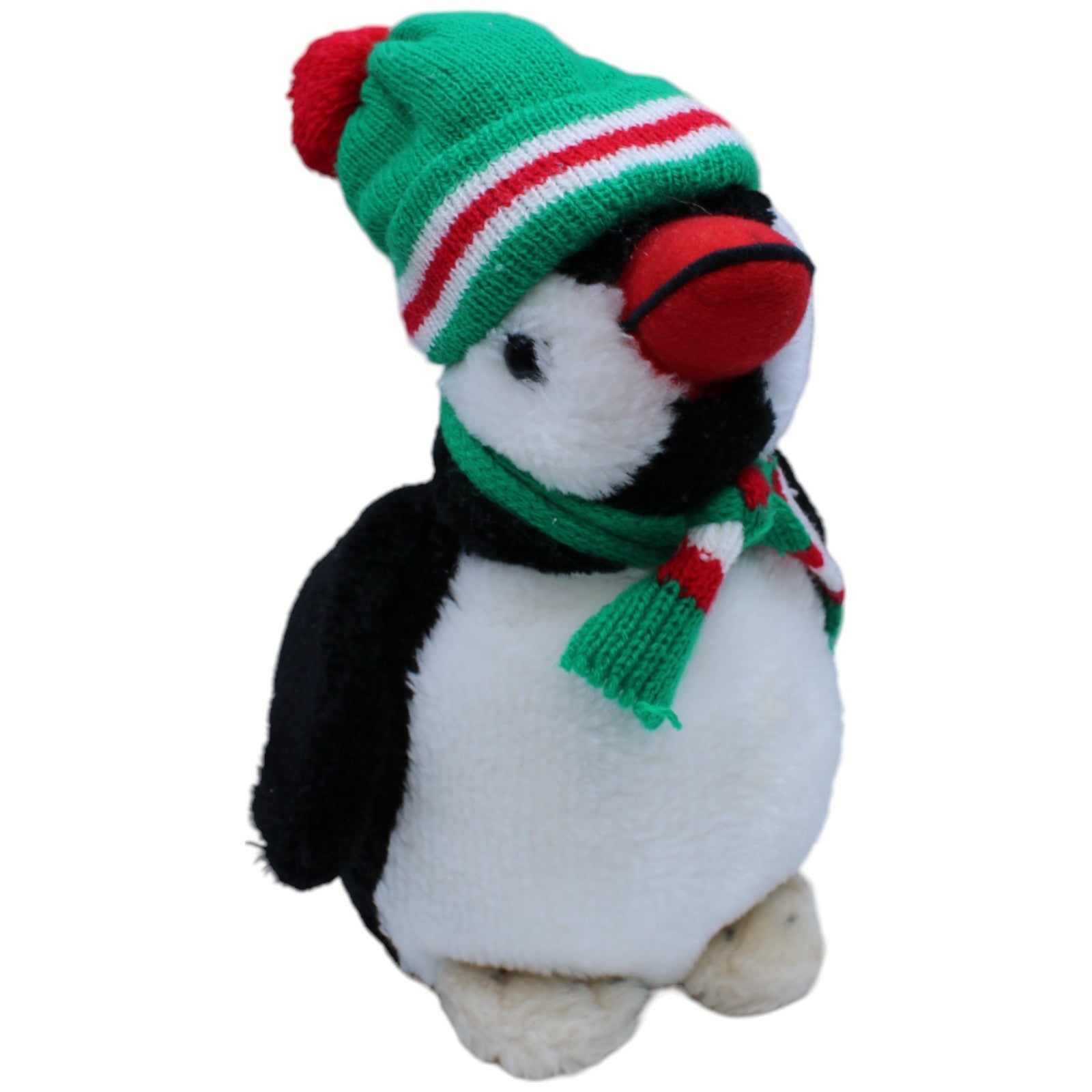 1233727 K + S Hamburg Pinguin mit Strick- Mütze & Schal Kuscheltier Kumpel Leo Gebraucht