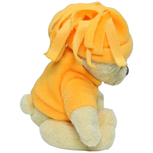 1233739 Braun Plüschwaren Teddybär mit orangem Pullover und Mütze Kuscheltier Kumpel Leo Bär Gebraucht Teddy