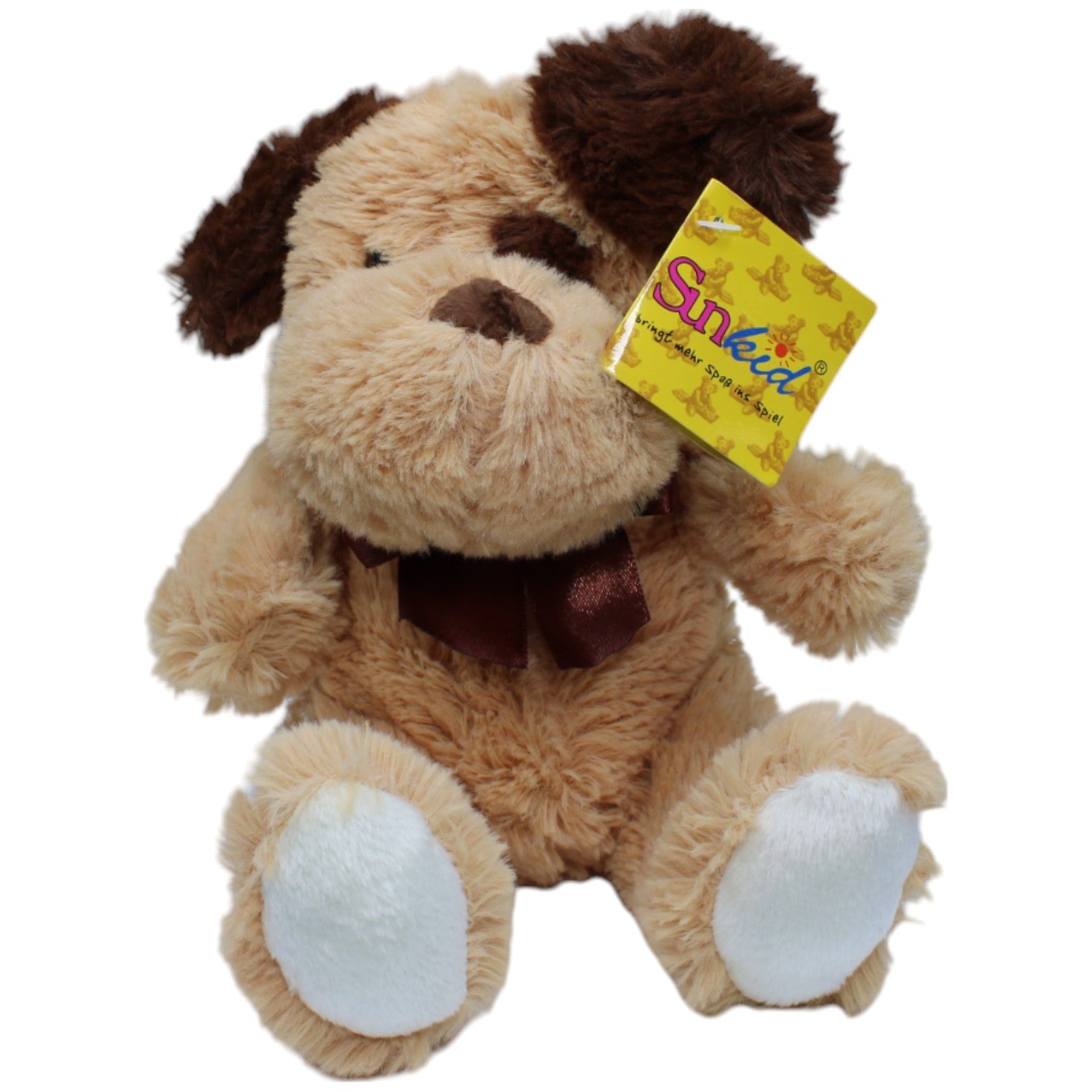 1233756 Sunkid Hund mit brauner Schleife Kuscheltier Kumpel Leo neu