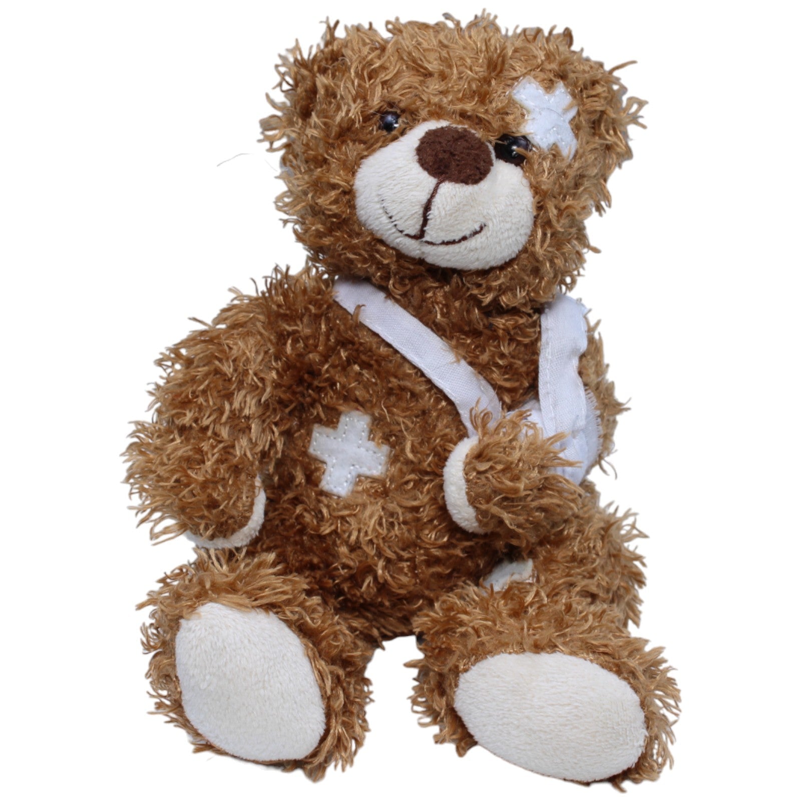 1233761 Sunkid Teddybär braun, verarztet Kuscheltier Kumpel Leo Gebraucht