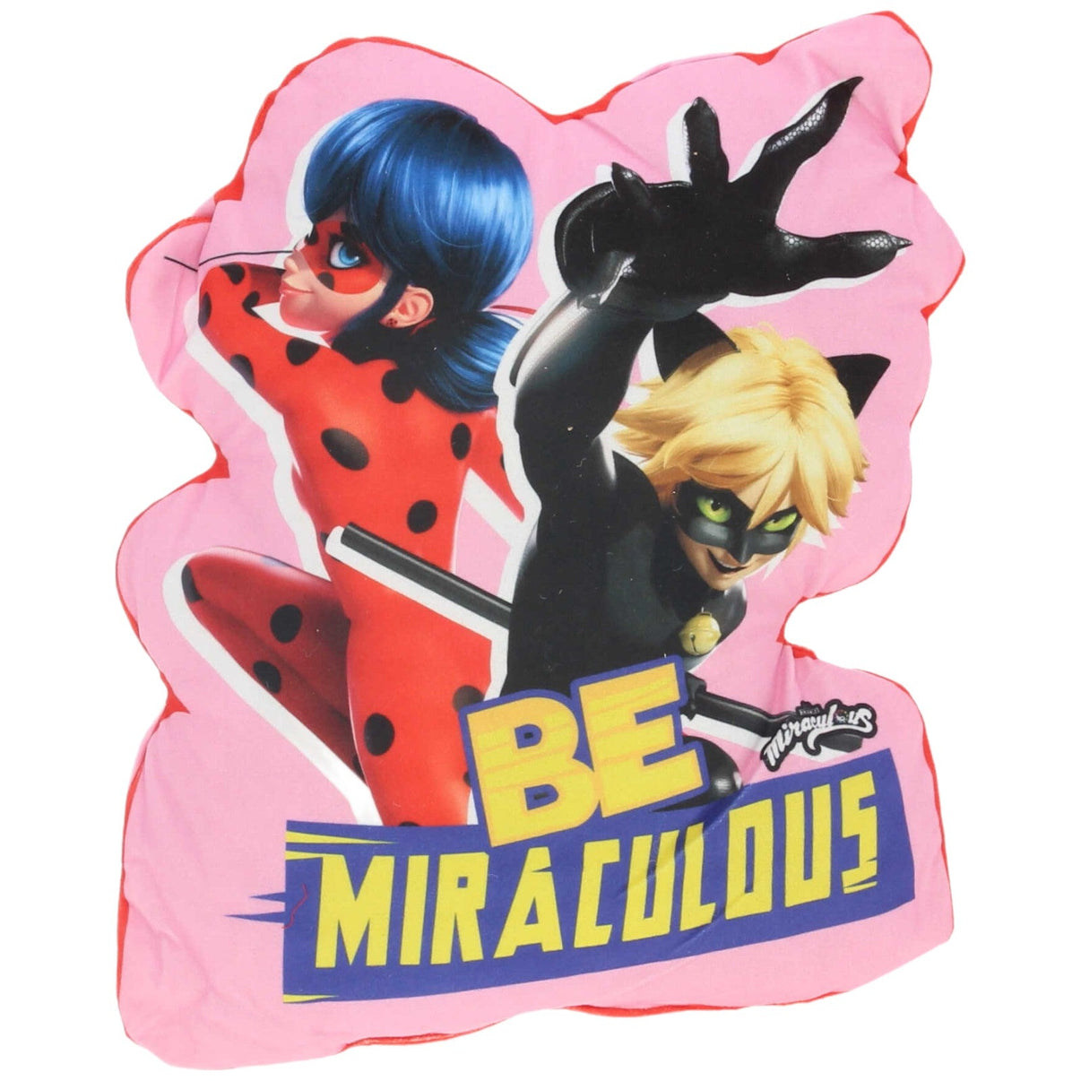 1233806 Aymax SPRL 3D Kissen, Ladybug & Cat Noir "BE MIRACULOUS" Kissen Kumpel Leo neu