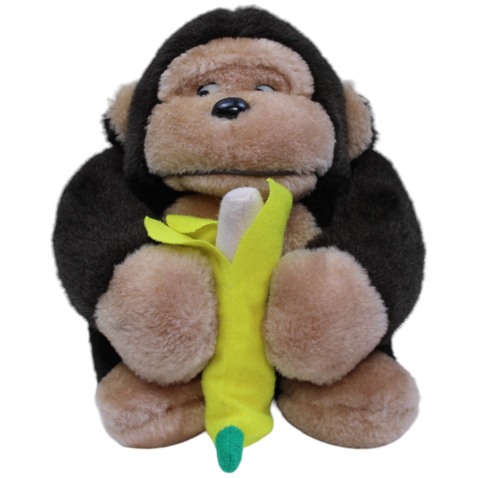 1233813 MLM Toys Vintage Affe mit Banane, sitzend Kuscheltier Kumpel Leo Gebraucht