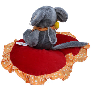 1233833 Heunec Maus mit Blume auf Herzkissen Kuscheltier Kumpel Leo Gebraucht