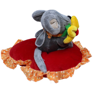 1233833 Heunec Maus mit Blume auf Herzkissen Kuscheltier Kumpel Leo Gebraucht