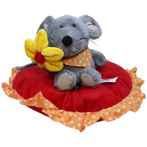 1233833 Heunec Maus mit Blume auf Herzkissen Kuscheltier Kumpel Leo Gebraucht