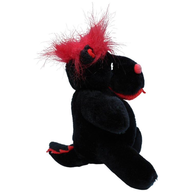 1233839 Kuku Vintage Drache, schwarz Kuscheltier Kumpel Leo Gebraucht Vintage