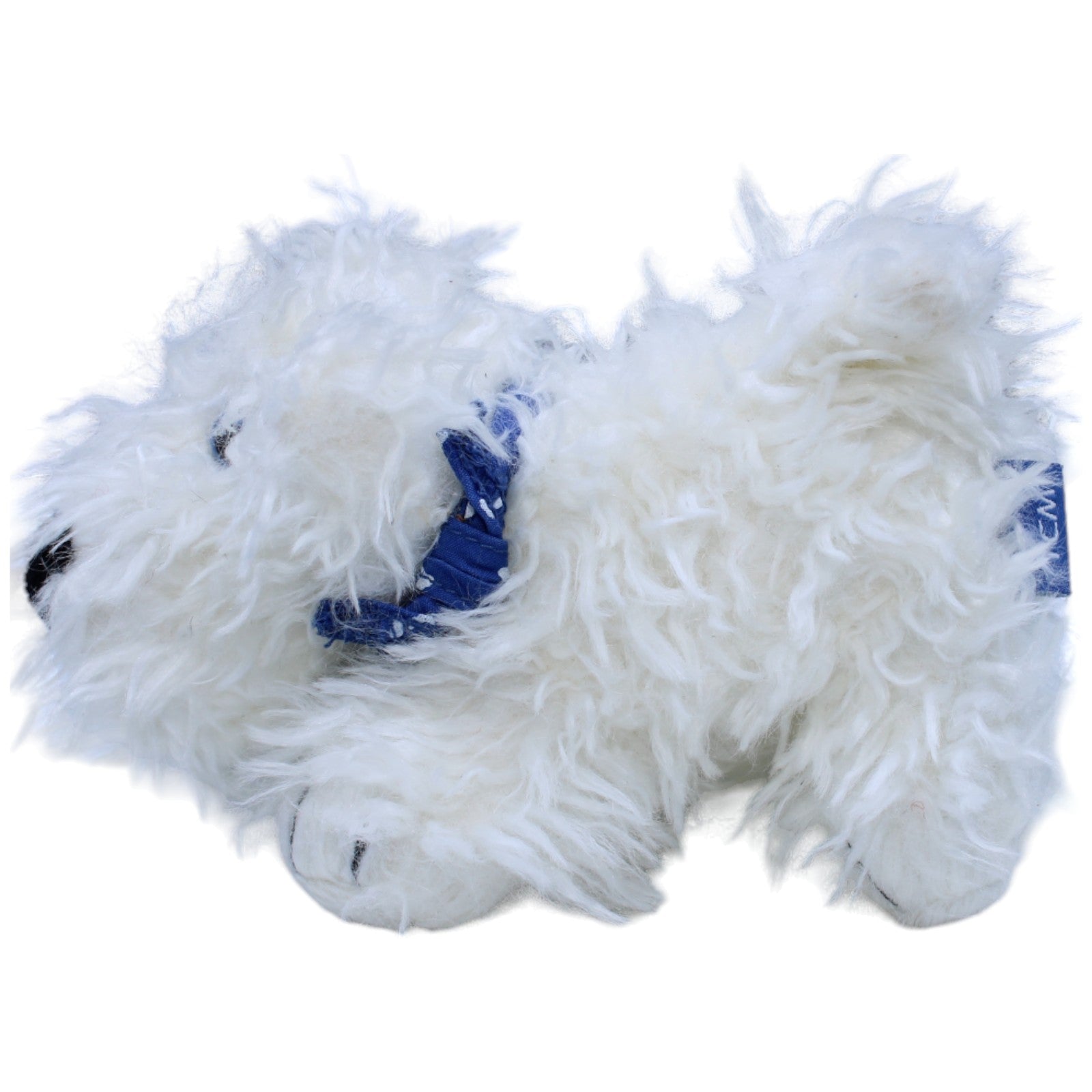 1233854 TCM Hund mit blauem Halstuch, weiß Kuscheltier Kumpel Leo Gebraucht Tchibo