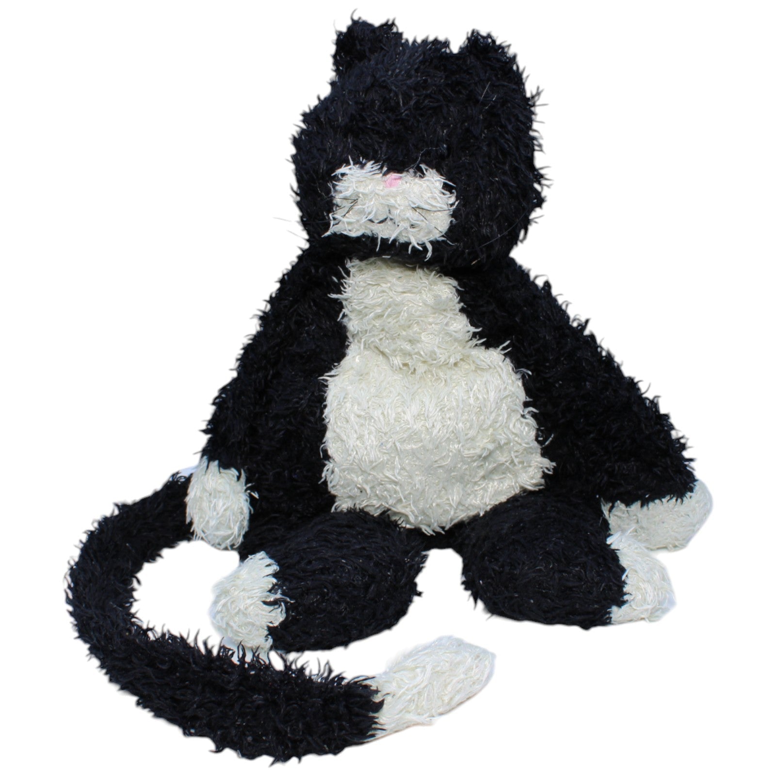 1233858 Jellycat Katze Schlenker, schwarz-weiß Kuscheltier Kumpel Leo Gebraucht