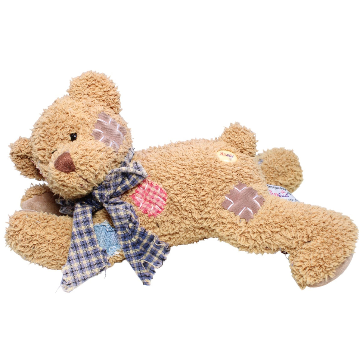 1233910 Sunkid Teddy mit Patches, liegend Kuscheltier Kumpel Leo Bär Gebraucht Teddy