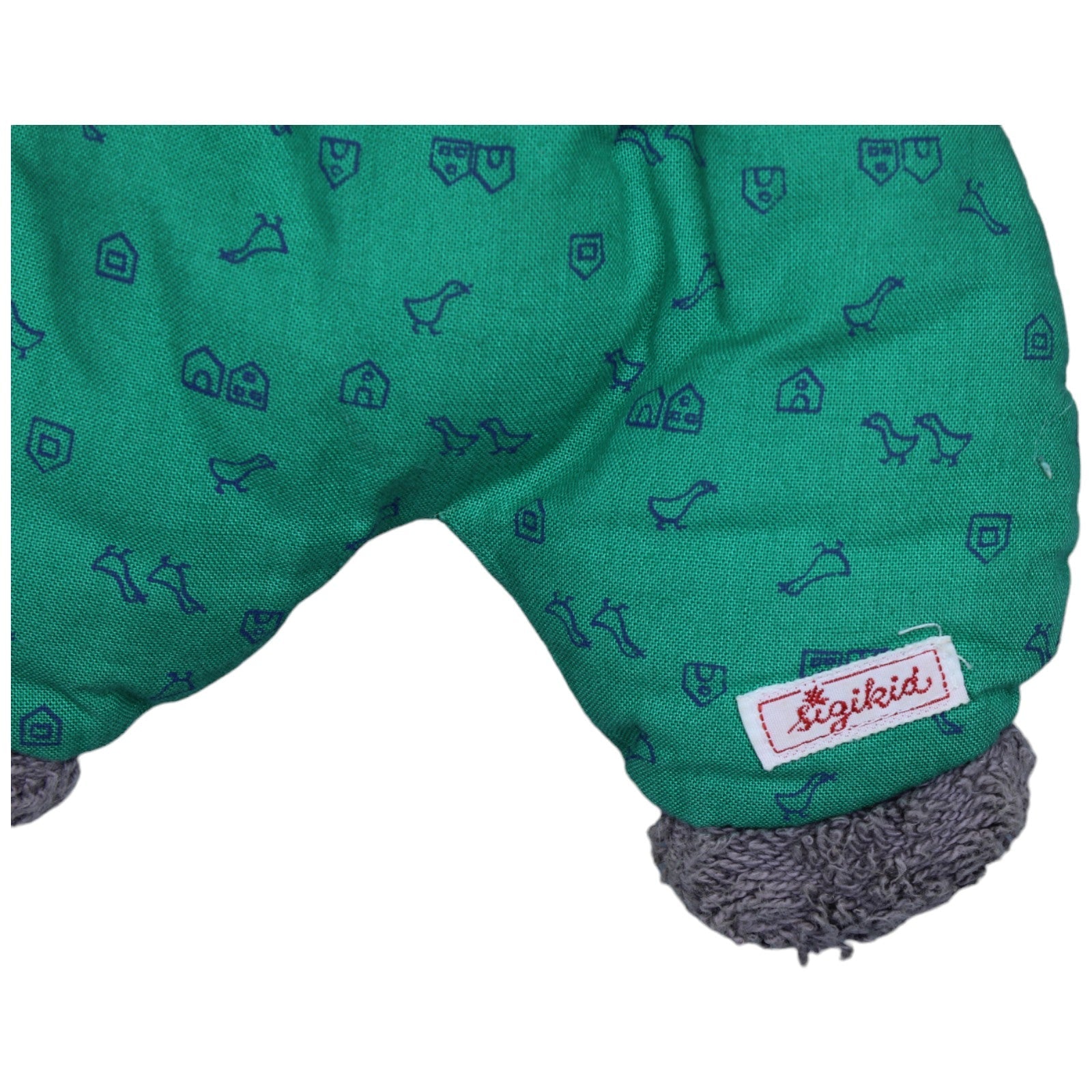 1233949 Sigikid Vintage Frottee-Maus mit Gänsemuster Kuscheltier Kumpel Leo Gebraucht