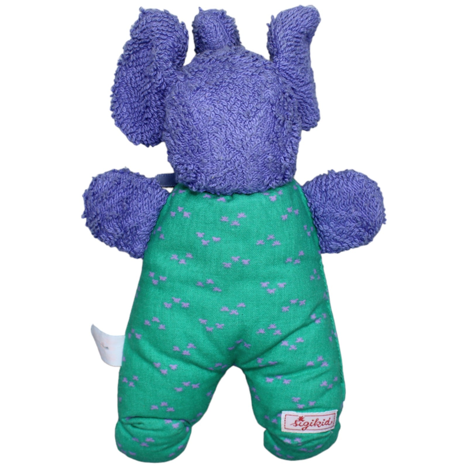 1233950 Sigikid Vintage Frottee-Elefant, grün-lila Kuscheltier Kumpel Leo Gebraucht