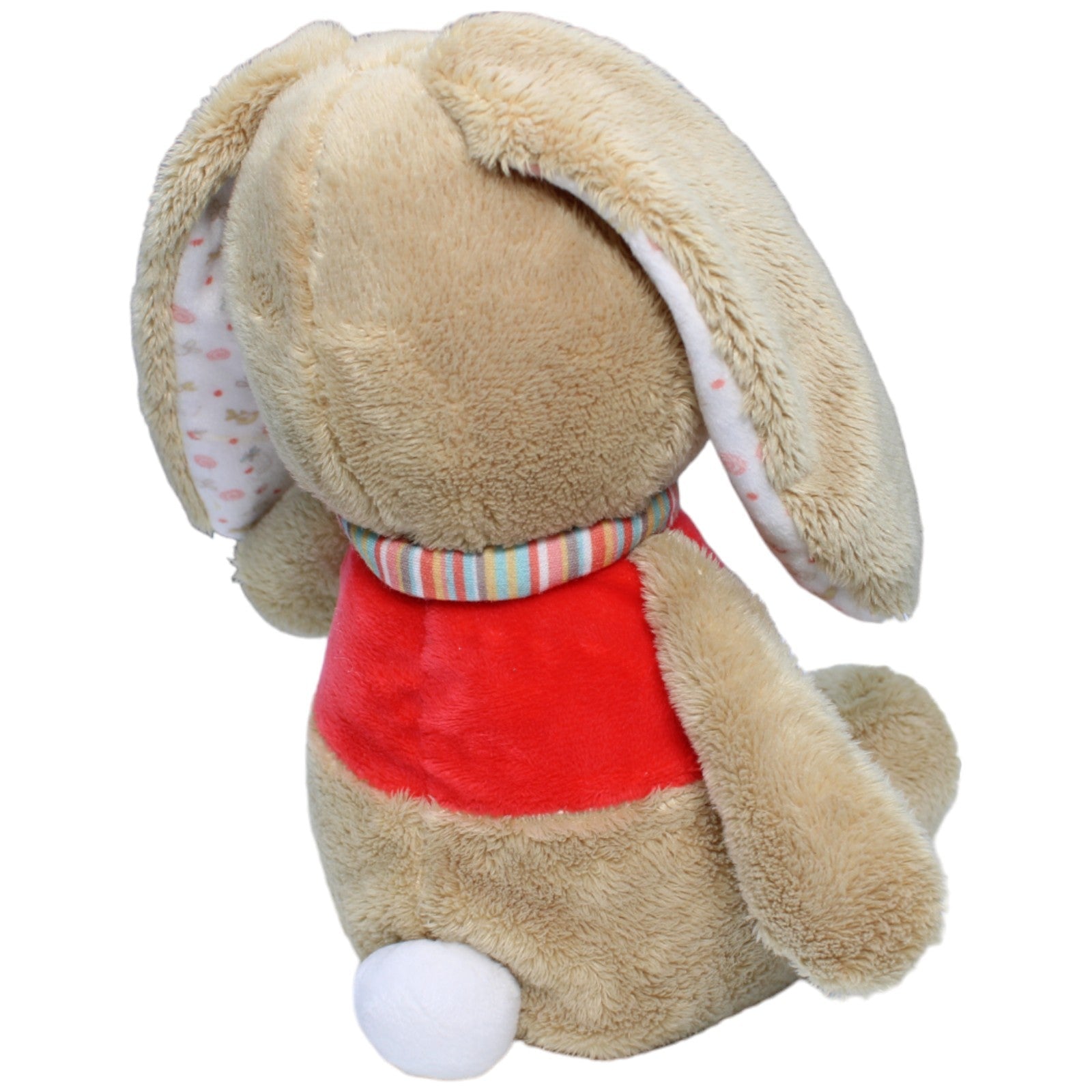 1233996 Nicotoy Hase mit buntem Schal, beige Kuscheltier Kumpel Leo Gebraucht Ostern