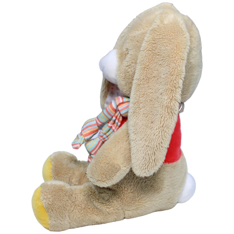 1233996 Nicotoy Hase mit buntem Schal, beige Kuscheltier Kumpel Leo Gebraucht Ostern