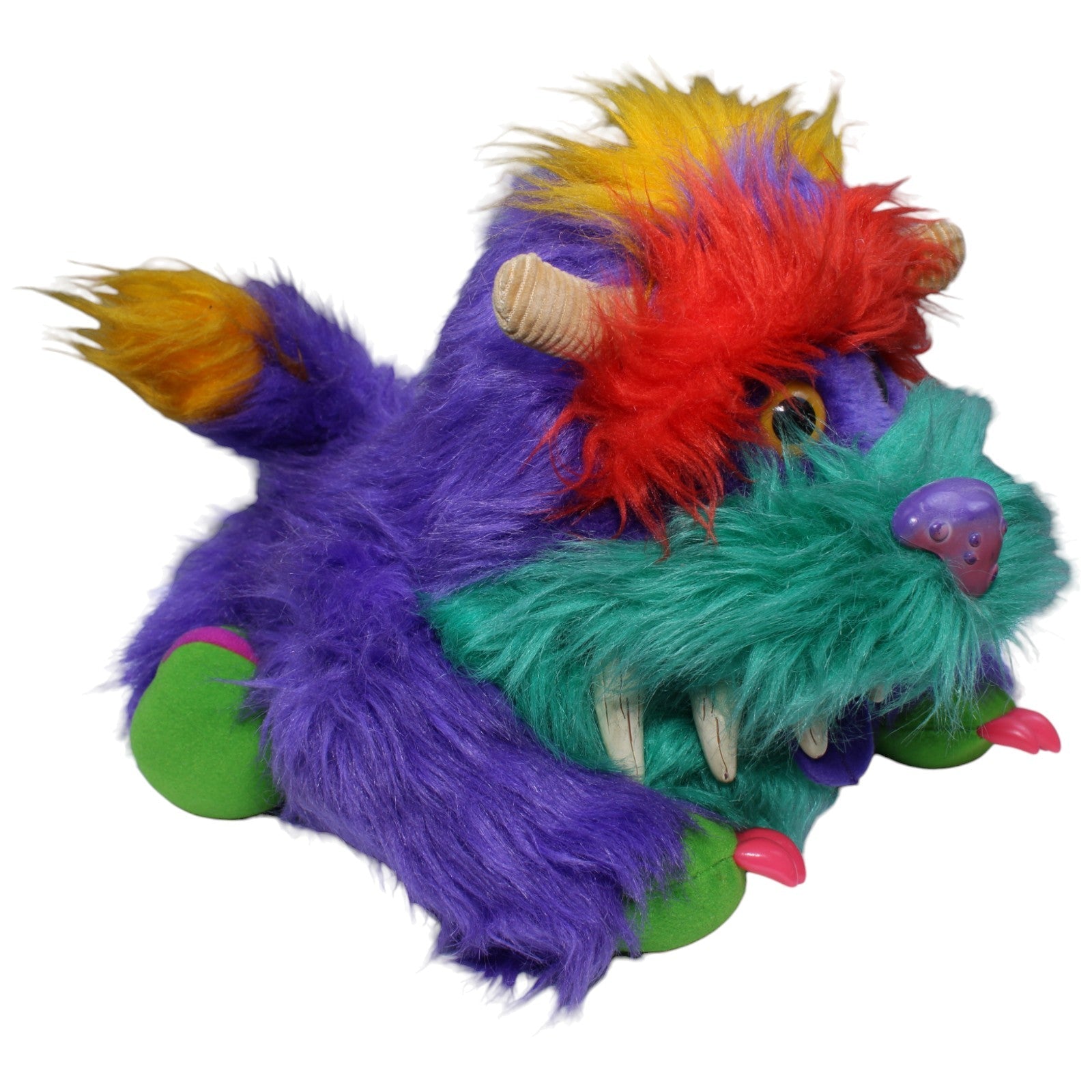 1234001 AmToy Vintage My Monster Pet Handpuppe, lila Handpuppe Kumpel Leo Gebraucht Vintage