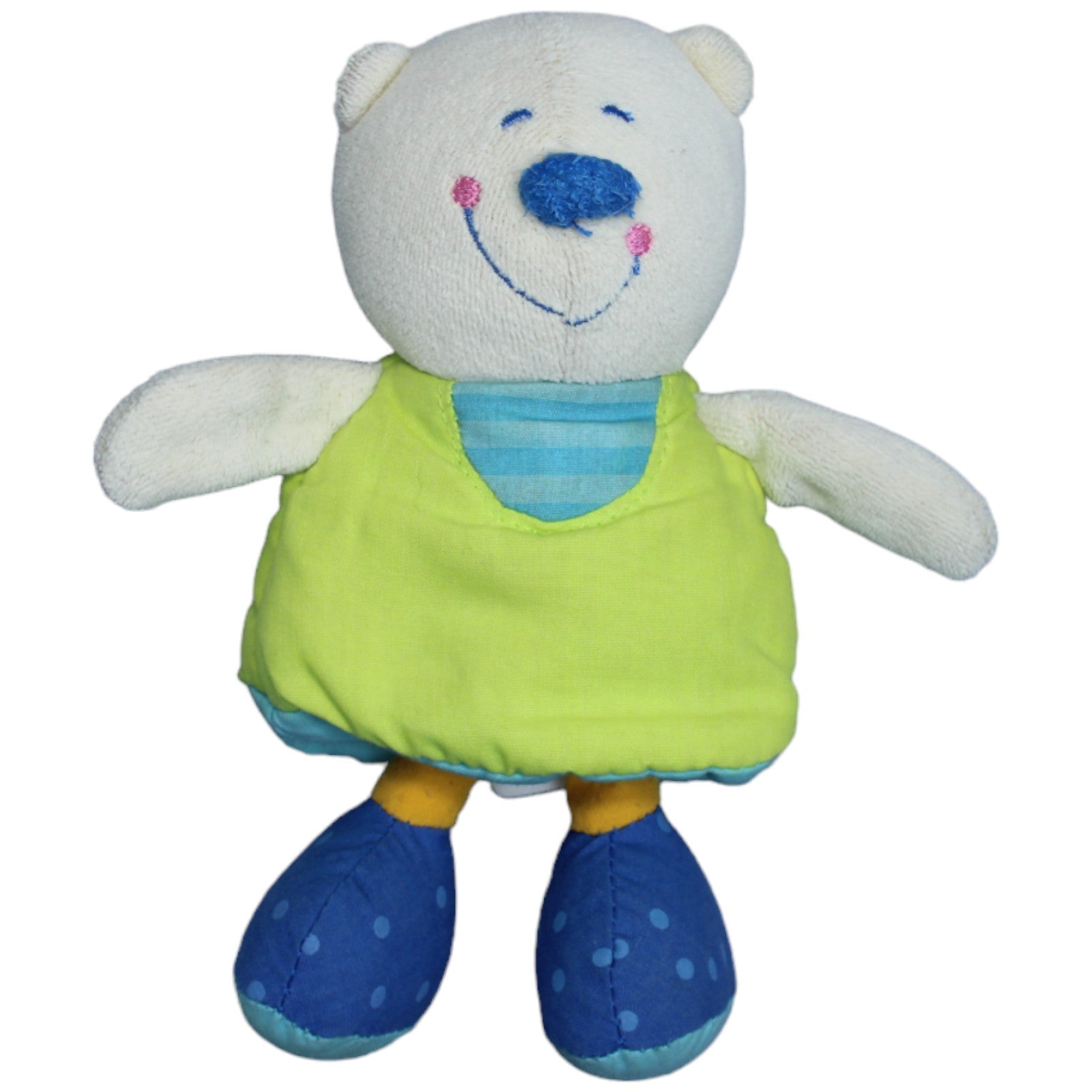 1234036 HABA Weichpuppe, Teddybär mit grünem Kleid Puppe Kumpel Leo Gebraucht