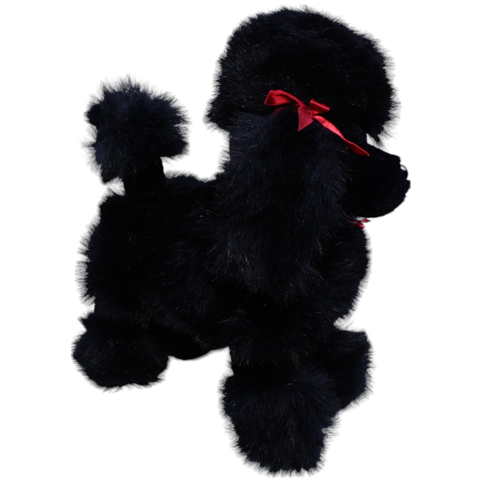 1234053 Geoffrey Vintage Pudel mit roten Schleifen, schwarz Kuscheltier Kumpel Leo Gebraucht Hund