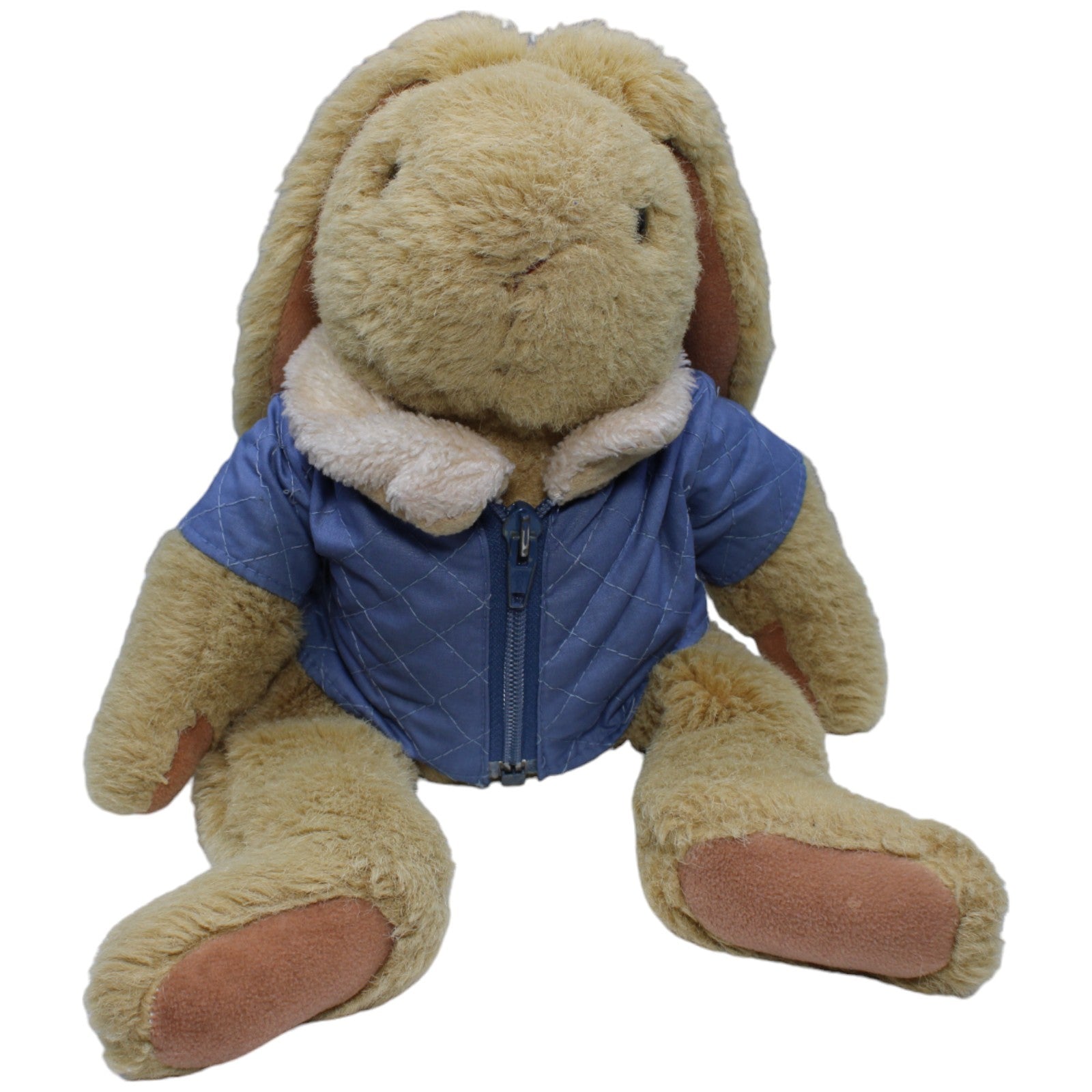 1234065 Tchibo Vintage Hase mit blauer Jacke Kuscheltier Kumpel Leo Gebraucht Kaninchen TCM