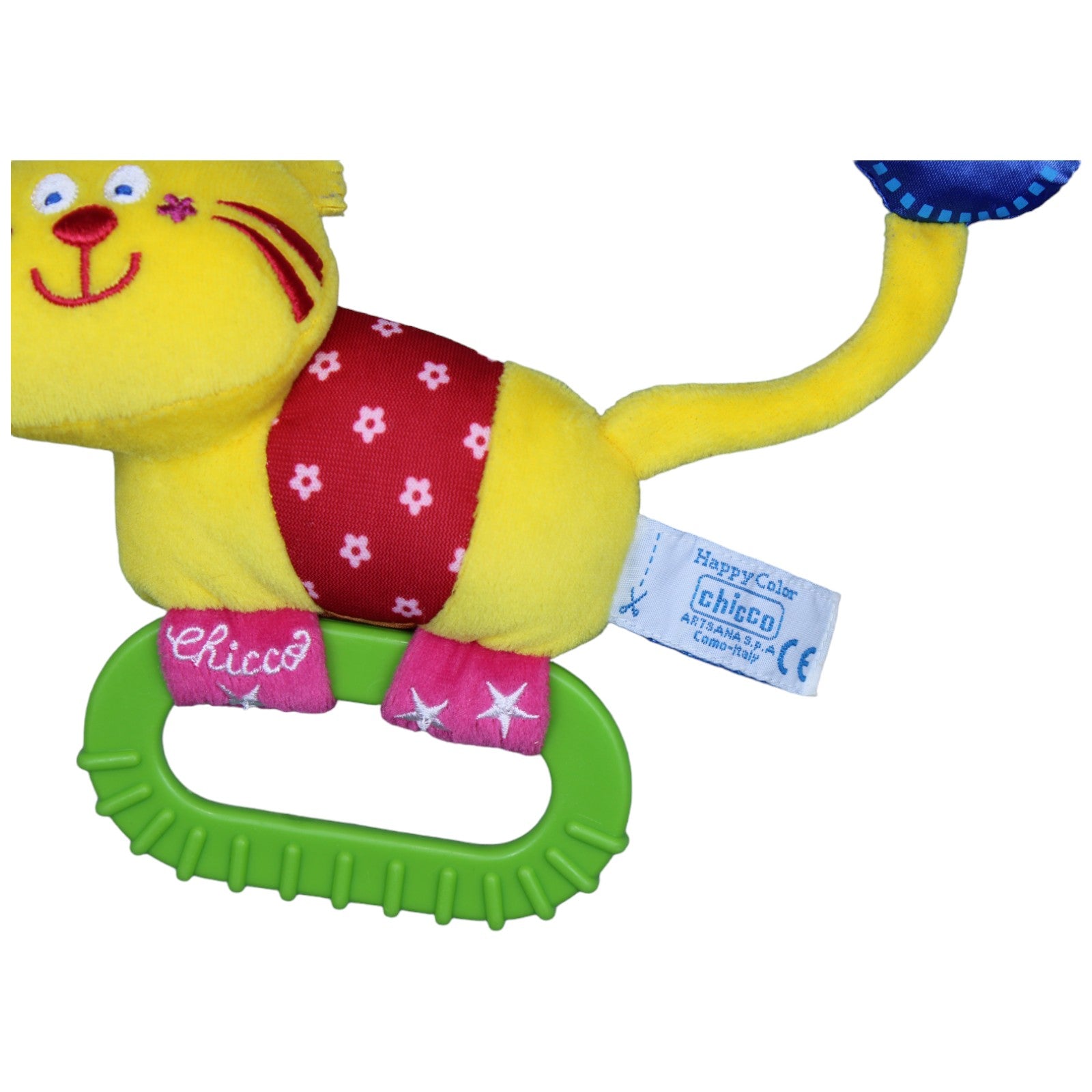 1234129 Chicco Happy Color Greifling mit Rassel, Katze gelb Greifling Kumpel Leo Gebraucht Rossmann