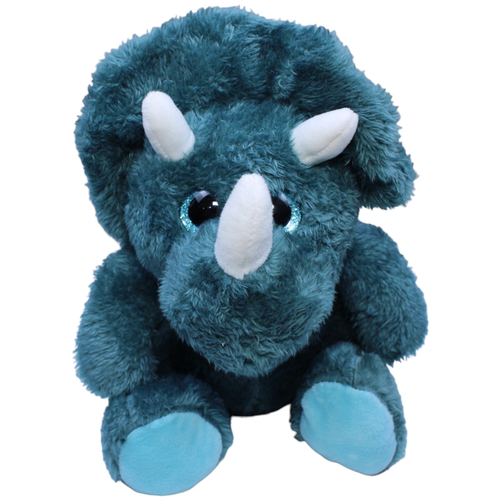 1234156 TEDI Kuschelfreund, Triceratops blau Kuscheltier Kumpel Leo Dino Dinosaurier Gebraucht