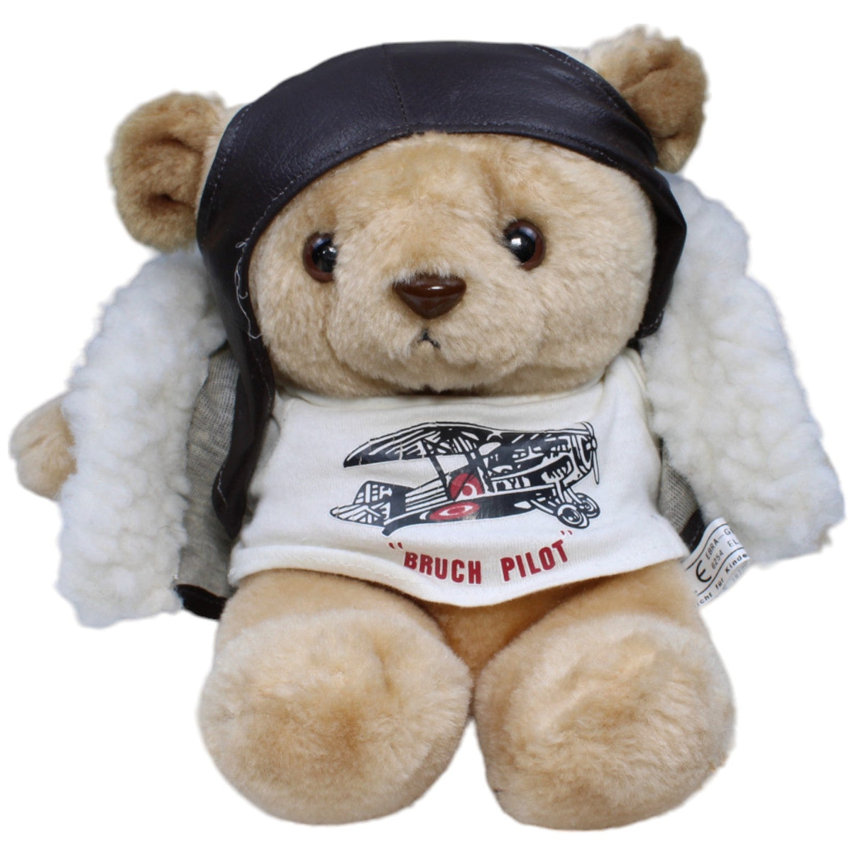 1234292 EBRA-GmbH Vintage Teddybär mit Jacke & Fliegerhaube, Bruch Pilot Kuscheltier Kumpel Leo Bär Gebraucht Teddy