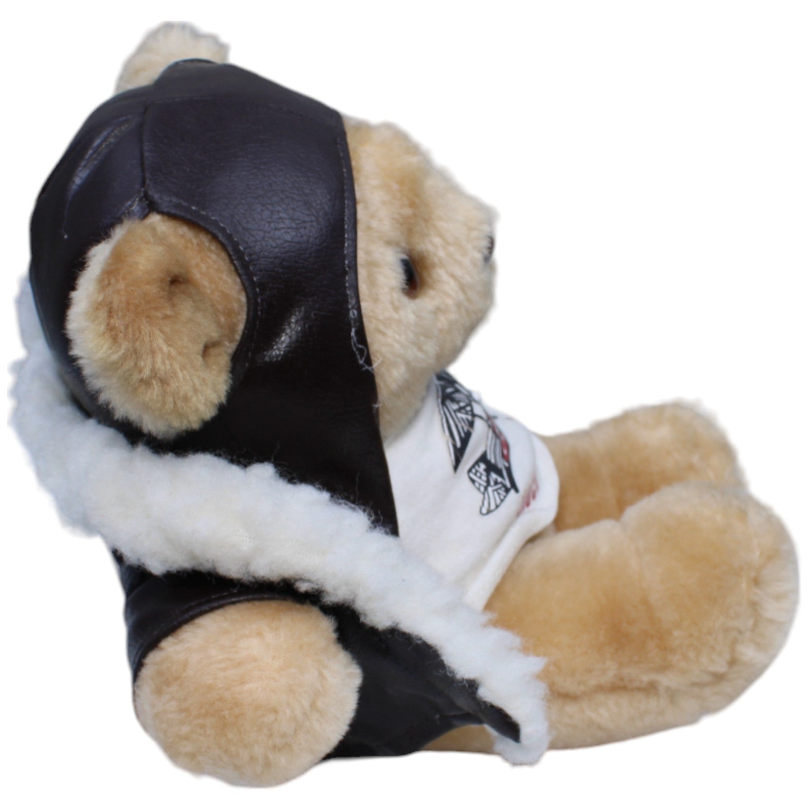 1234292 EBRA-GmbH Vintage Teddybär mit Jacke & Fliegerhaube, Bruch Pilot Kuscheltier Kumpel Leo Bär Gebraucht Teddy