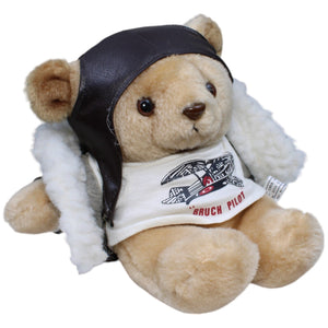 1234292 EBRA-GmbH Vintage Teddybär mit Jacke & Fliegerhaube, Bruch Pilot Kuscheltier Kumpel Leo Bär Gebraucht Teddy