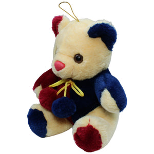 1234472 Paul Hamburg Teddybär mit Pompons, rot-blau Kuscheltier Kumpel Leo Gebraucht