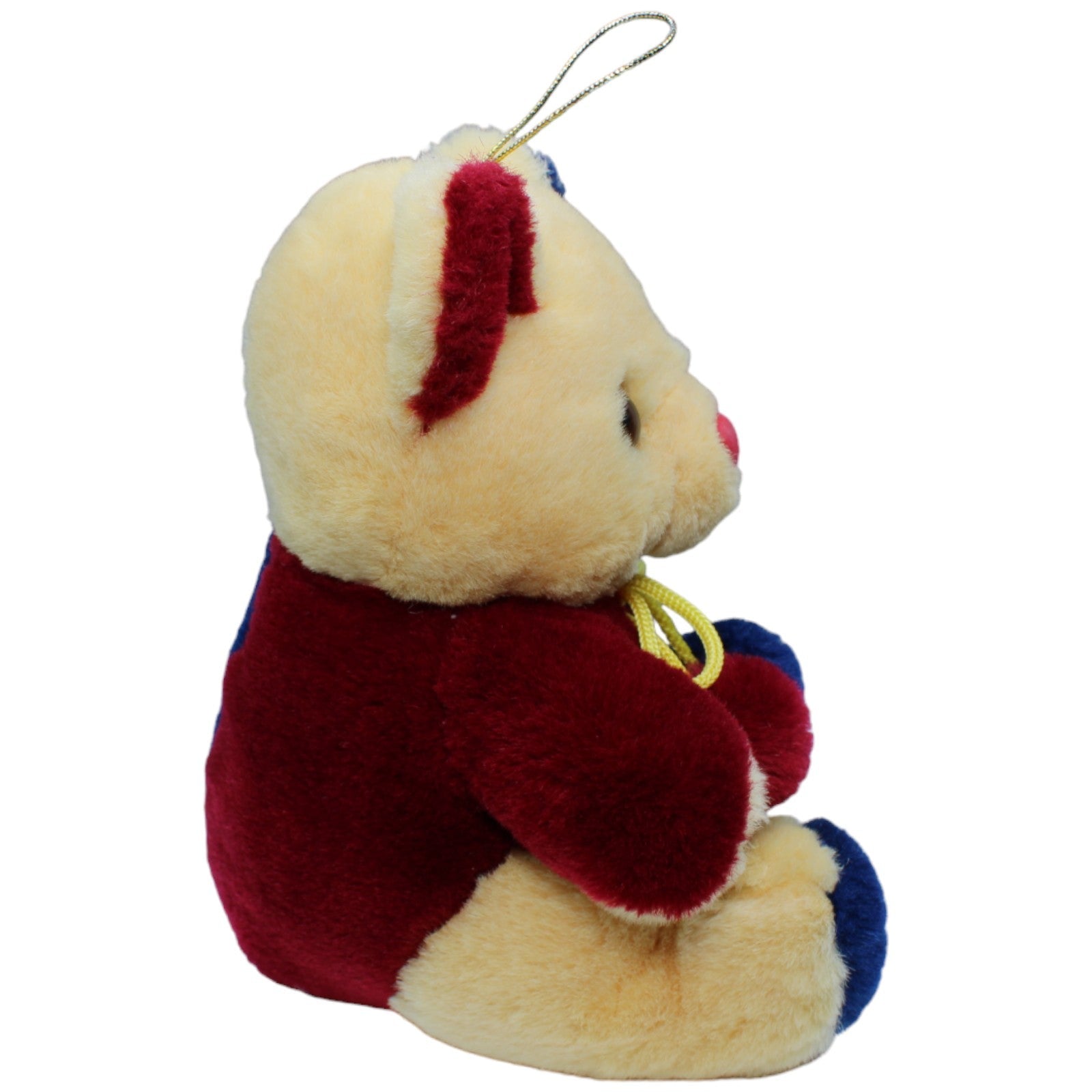 1234472 Paul Hamburg Teddybär mit Pompons, rot-blau Kuscheltier Kumpel Leo Gebraucht