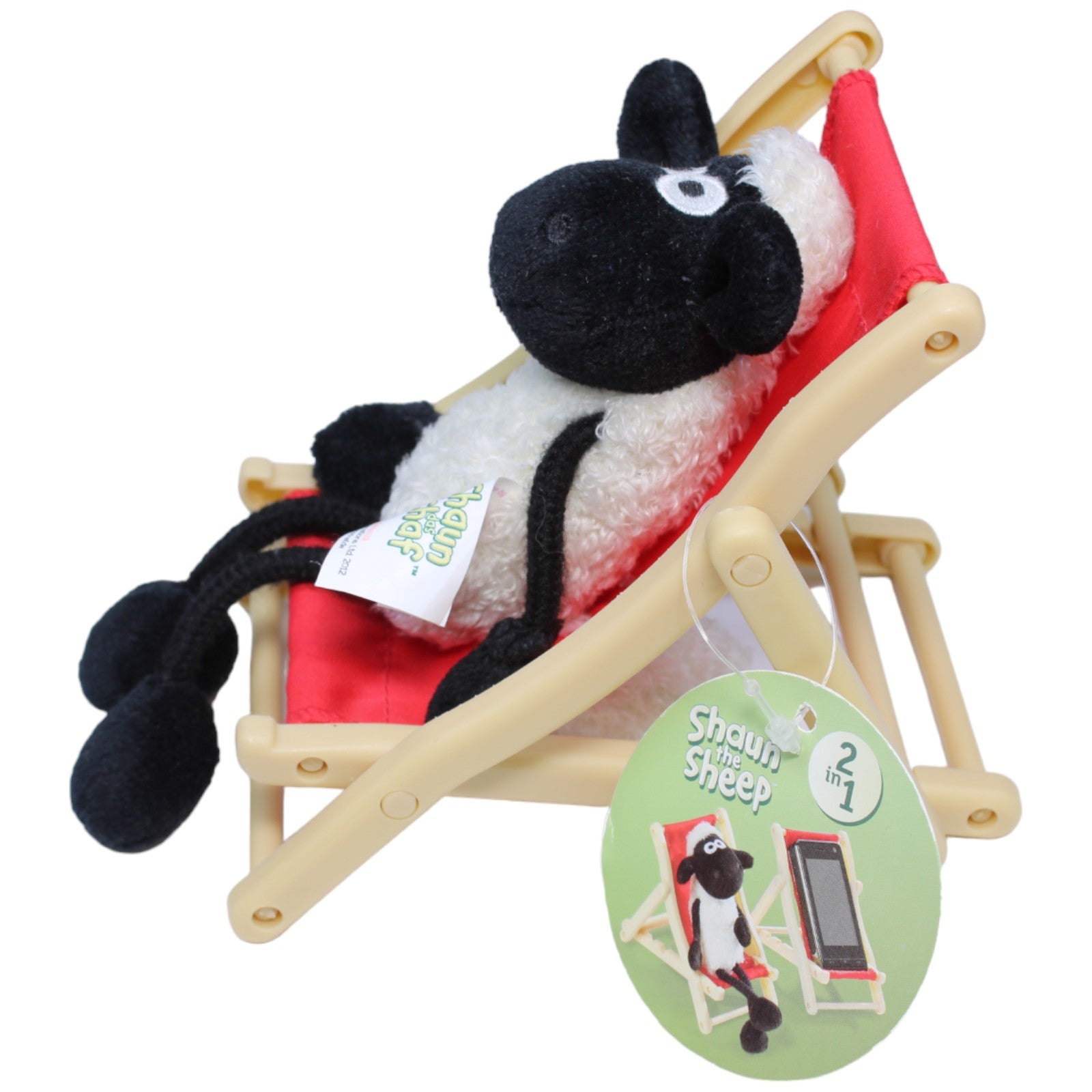 1234550 NICI Schaf Shaun im Liegestuhl aus Shaun das Schaf Kuscheltier Kumpel Leo neu